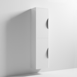nuie Parade 2 Door Gloss White Wall Hung Tall Cabinet - Size: 1399 x 356 x 253mm - Wilko - thumbnail 4