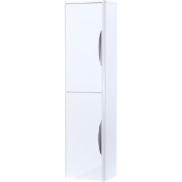 nuie Parade 2 Door Gloss White Wall Hung Tall Cabinet - Size: 1399 x 356 x 253mm - Wilko - thumbnail 3