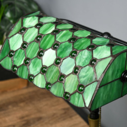 Portland Green Stained Glass Vintage Table Lamp - Size: 38 x 19 x 26cm - Wilko - thumbnail 5