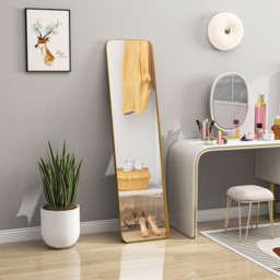 HOMCOM Gold Tone Rectangular Full Length Mirror 40 x 160cm - Size: 13 x 49 x 169cm - Wilko - thumbnail 4