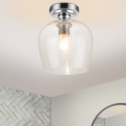 Cosylyte Buxton Chrome Bubble Glass Ceiling Light - Size: 26 x 24.5 x 24.5cm - Silver - Wilko - thumbnail 3