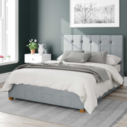 Aspire Hepburn Small Double Sky Malham Weave Ottoman Bed - Blue - Aspire Beds - Wilko
