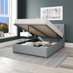 Aspire Hepburn Small Double Sky Malham Weave Ottoman Bed - Blue - Aspire Beds - Wilko - thumbnail 3