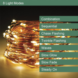 GardenKraft 200 Warm White LED Solar String Light - Size: 15 x 12.5 x 7.5cm - Multi - Wilko - thumbnail 7