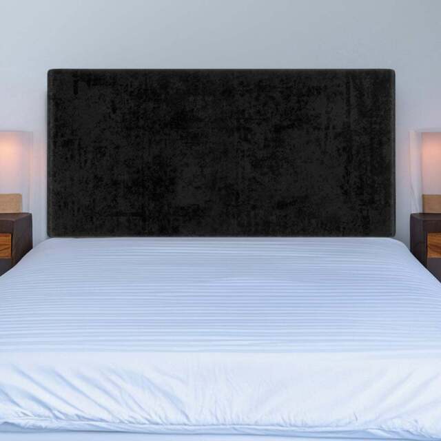 Bedmaster Super King Black Naples Velvet Valencia Plain Headboard - Wilko - image 1