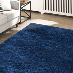 Homemaker Navy Snug Plain Shaggy Rug 80 x 150cm - Blue - Wilko - thumbnail 3