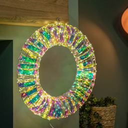 Samuel Alexander Iridescent Dream 600 Warm White LED Wreath 45cm - Size: 45 x 45 x 45cm - Wilko - thumbnail 3