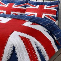 Velosso EasyCare Double Union Jack Reversible Duvet Set - Blue - Serene - Wilko - thumbnail 4