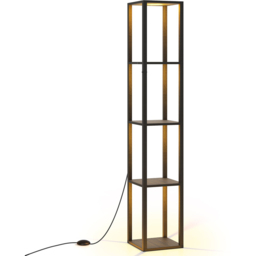 Costway 4 Shelf with 3 Way Dimmable LED Light Floor Lamp - Size: 165 x 29 x 29cm - Black - Wilko - thumbnail 4