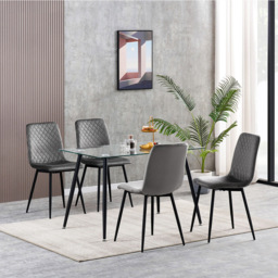 Lexi Set of 4 Grey Velvet Fabric Dining Chairs - MCC - Wilko - thumbnail 6