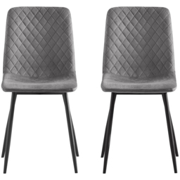 Lexi Set of 4 Grey Velvet Fabric Dining Chairs - MCC - Wilko - thumbnail 4