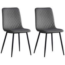 Lexi Set of 4 Grey Velvet Fabric Dining Chairs - MCC - Wilko - thumbnail 5