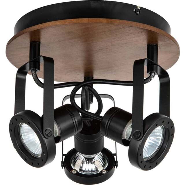 Cosylyte Riverton Matt Black 3 Light Spotlight - Size: 26 x 26 x 19cm - Brown - Wilko - image 1