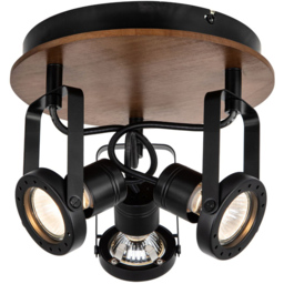 Cosylyte Riverton Matt Black 3 Light Spotlight - Size: 26 x 26 x 19cm - Brown - Wilko - thumbnail 4