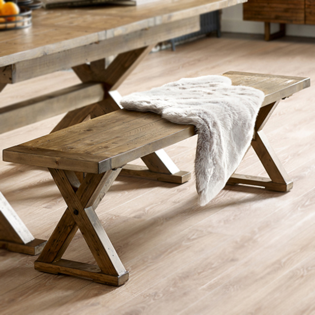 Julian Bowen Chatsworth 3 Seater Wooden Dining Bench - Size: 45 x 180 x 38cm - Brown - Wilko - image 1