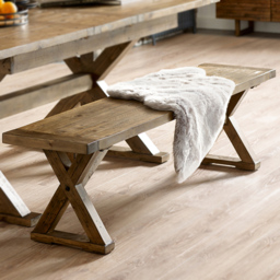 Julian Bowen Chatsworth 3 Seater Wooden Dining Bench - Size: 45 x 180 x 38cm - Brown - Wilko