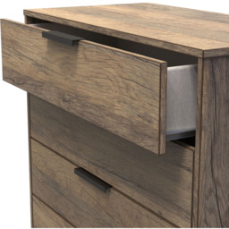 Crowndale Hong Kong 5 Drawer Vintage Oak Chest of Drawers - Brown - Wilko - thumbnail 5