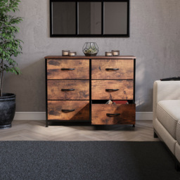 Vida Designs Chorley 6 Drawer Rustic Brown Fabric Chest of Drawer - Wilko - thumbnail 6