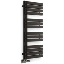 Terma Warp S Matt Black Heated Towel Rail 2605 BTU 1110 x 500mm - Size: 111 x 50 x 11.2cm - Wilko