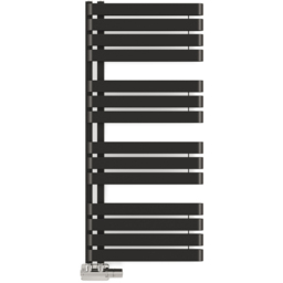 Terma Warp S Matt Black Heated Towel Rail 2605 BTU 1110 x 500mm - Size: 111 x 50 x 11.2cm - Wilko - thumbnail 4