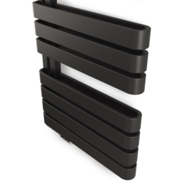 Terma Warp S Matt Black Heated Towel Rail 2605 BTU 1110 x 500mm - Size: 111 x 50 x 11.2cm - Wilko - thumbnail 6