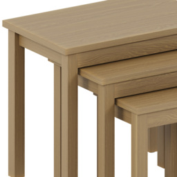 Vida Designs Oakridge Pine Nest of Tables Set of 3 - Size: 34 x 54 x 47cm - Brown - Wilko - thumbnail 4