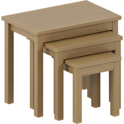 Vida Designs Oakridge Pine Nest of Tables Set of 3 - Size: 34 x 54 x 47cm - Brown - Wilko - thumbnail 3