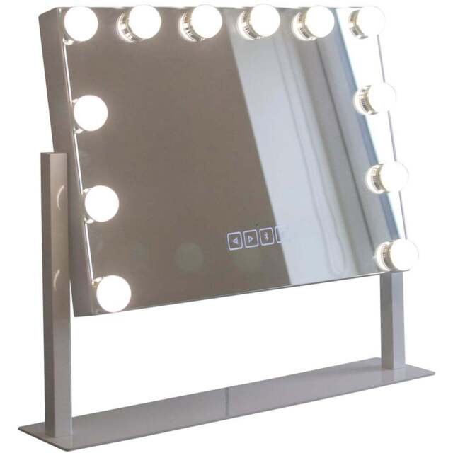 Jack Stonehouse White Vivien Hollywood Vanity Mirror with 12 LED Bulbs - Size: 41 x 30cm - Wilko - image 1