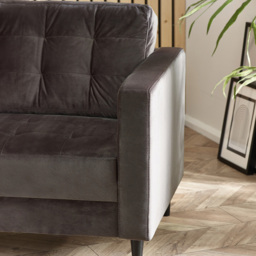 Furniturebox Josie 3 Seater Dark Grey Velvet Sofa - Wilko - thumbnail 3