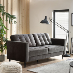 Furniturebox Josie 3 Seater Dark Grey Velvet Sofa - Wilko - thumbnail 6