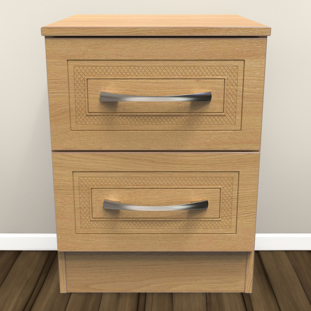 Crowndale Dorset 2 Drawer Modern Oak Bedside Cabinet Ready Assembled - Wood - Wilko - image 1