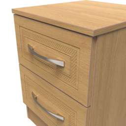 Crowndale Dorset 2 Drawer Modern Oak Bedside Cabinet Ready Assembled - Wood - Wilko - thumbnail 6