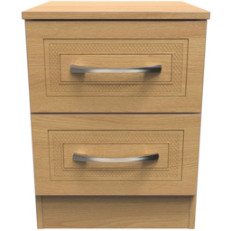 Crowndale Dorset 2 Drawer Modern Oak Bedside Cabinet Ready Assembled - Wood - Wilko - thumbnail 4
