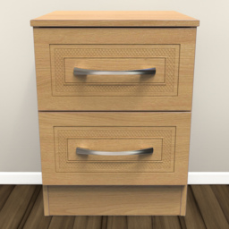 Crowndale Dorset 2 Drawer Modern Oak Bedside Cabinet Ready Assembled - Wood - Wilko