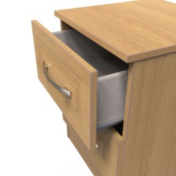 Crowndale Dorset 2 Drawer Modern Oak Bedside Cabinet Ready Assembled - Wood - Wilko - thumbnail 7