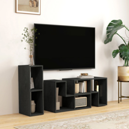 HOMCOM 6 Shelf Black TV Unit - Size: 44 x 30.5 x 180cm - Wilko - thumbnail 6