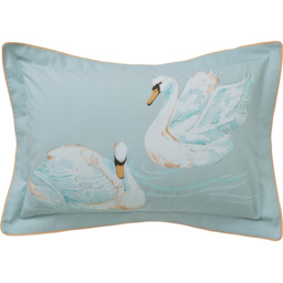 Yvonne Ellen Super King Size Aqua Sister Swans Reversible Duvet Set - Wilko - thumbnail 3