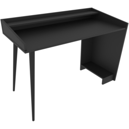 Decorotika Vanessa 2 Shelf Computer Desk with Solid Legs Black - Size: 87 x 121 x 61cm - Wilko - thumbnail 4