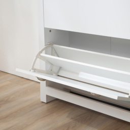 Portland 2 Drawer White Narrow Shoe Cabinet - Wilko - thumbnail 4