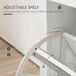 Portland 2 Drawer White Narrow Shoe Cabinet - Wilko - thumbnail 7