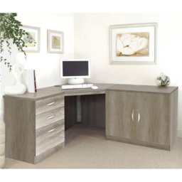 R White Cabinets 2 Door 3 Drawer Grey Set-13 Corner Desk - Size: 72.8 x 179 x 141.9cm - Wilko - thumbnail 5