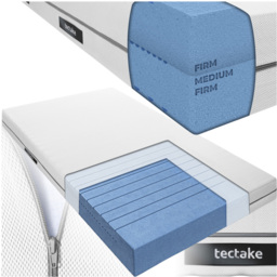 tectake Sky Single 2 in 1 Firmness Level 3D Mesh Cover Mattress - White - Wilko - thumbnail 3