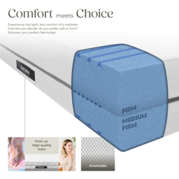 tectake Sky Single 2 in 1 Firmness Level 3D Mesh Cover Mattress - White - Wilko - thumbnail 5
