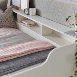Tyler Single White Guest Bed with Spring Mattress - Bedmaster - Wilko - thumbnail 4