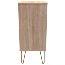 Crowndale 4 Drawer White Matt and Bardolino Oak Wide Chest of Drawers Ready Assembled - Wilko - thumbnail 5