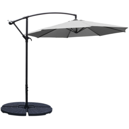 Living and Home Light Grey Garden Cantilever Parasol with Round Base 3m - Wilko - thumbnail 1