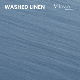 Velosso Washed Linen Look Single Denim Blue Duvet Set - Wilko - thumbnail 4