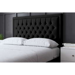DS Living Allegra Small Double Black Upholstered Bed Frame with Headboard - Wilko - thumbnail 4