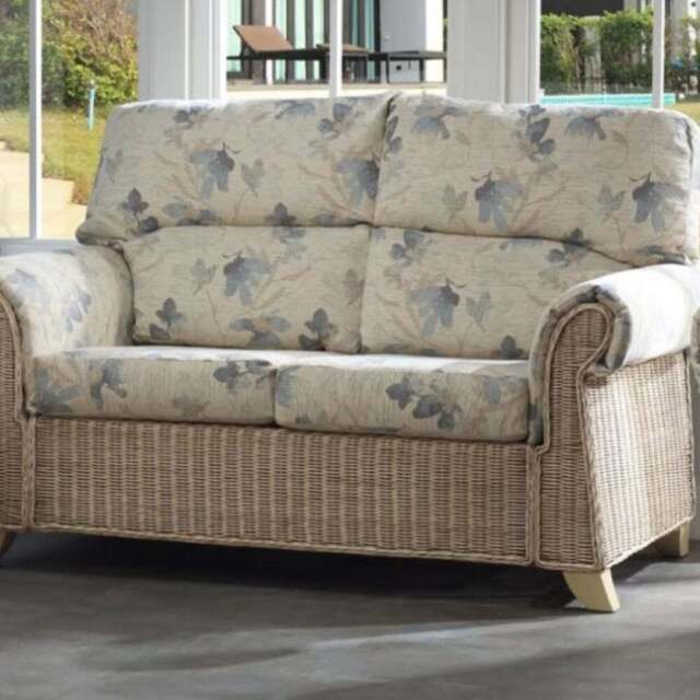 Desser Furniture Clifton 2 Seater Naural Rattan Oasis Sofa - Cream - Wilko - image 1