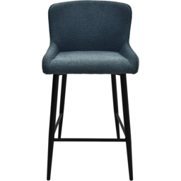 Bentley Designs Rubens Set of 2 Blue Boucle Fabric Upholstered Barstool - Size: 97 x 49 x 54cm - Wilko - thumbnail 4